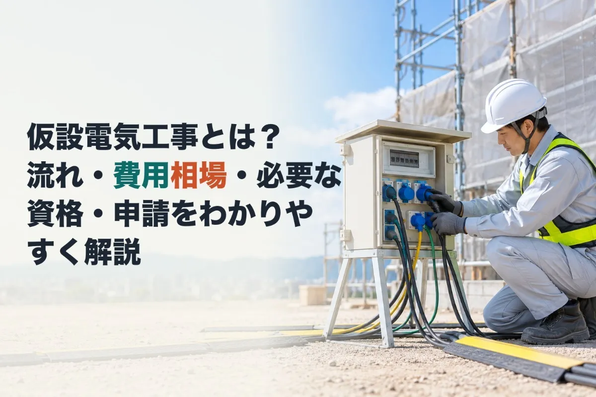 仮設電気工事とは？流れ・費用相場・必要な資格・申請をわかりやすく解説